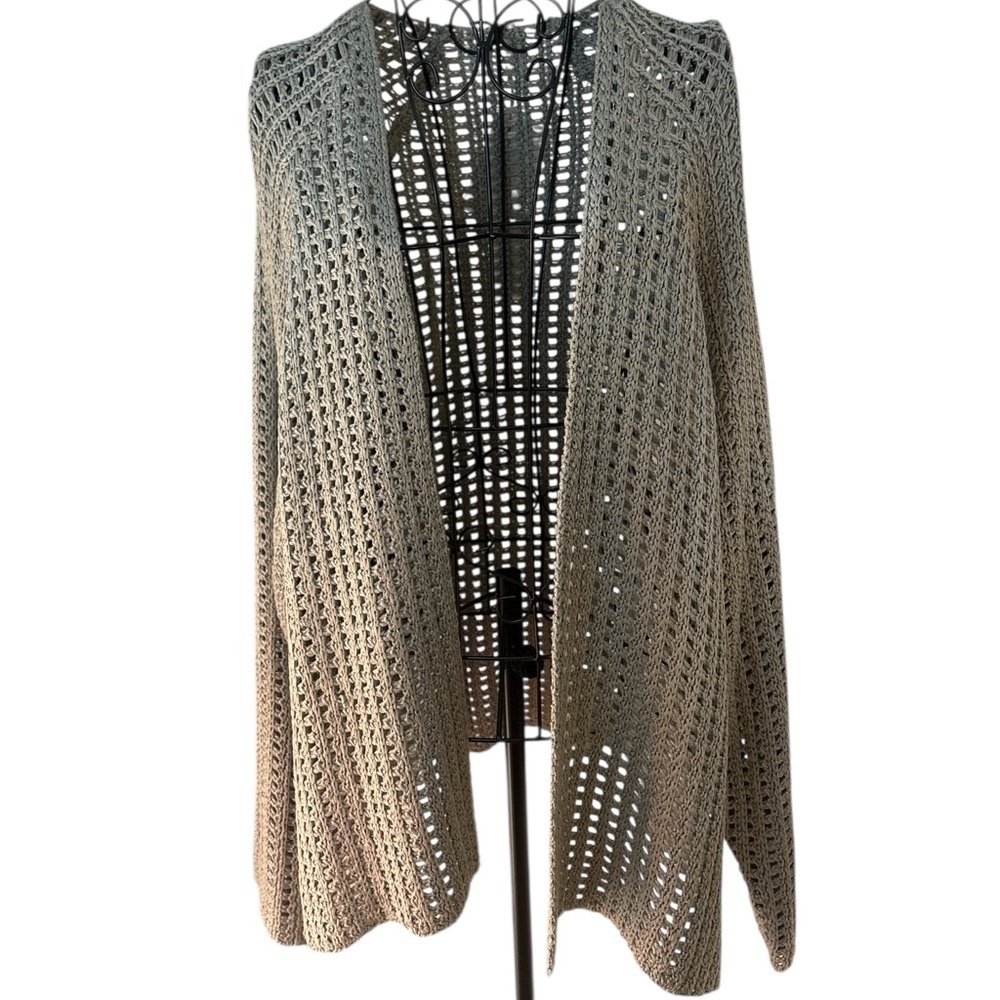 Wishlist Open Weave Cardigan, Gray, Size M/L, 100% Acrylic, Hand Wash, NWT